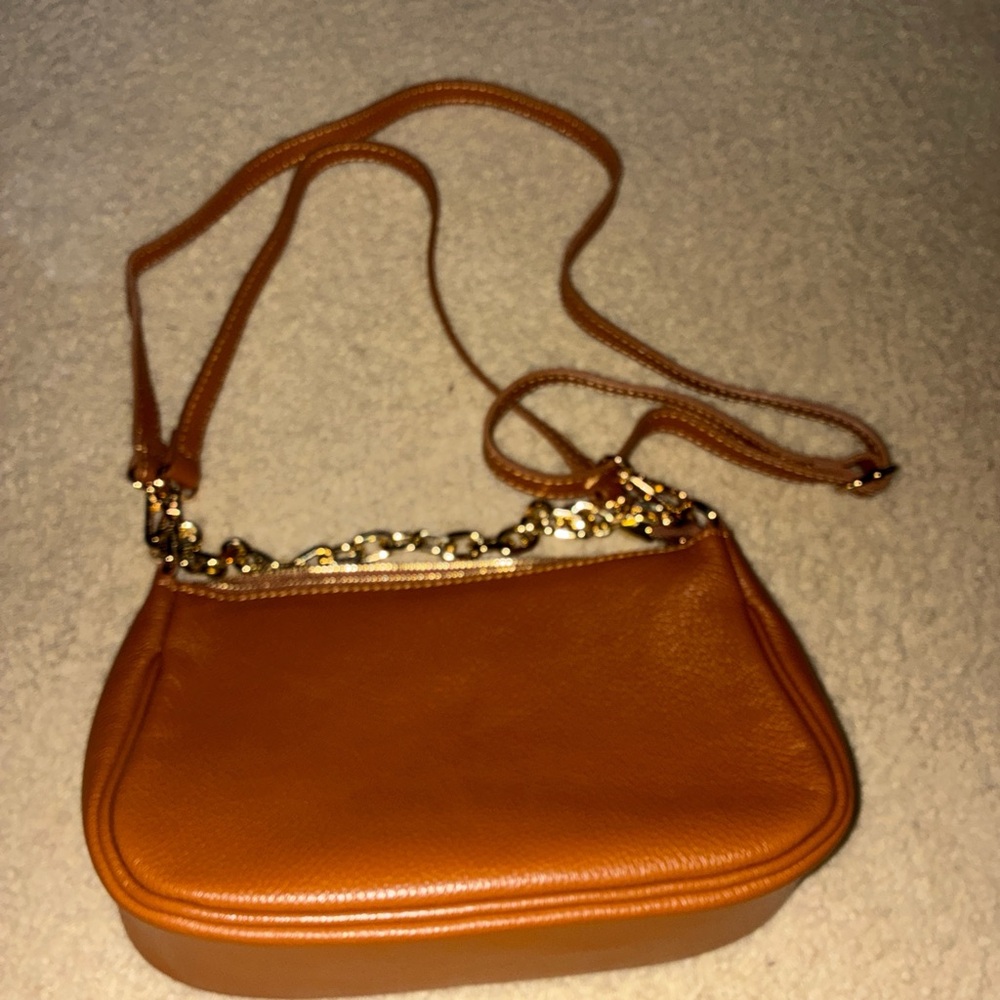 Borse in Pelle Elegant Tan Leather Shoulder Bag/Crossbody